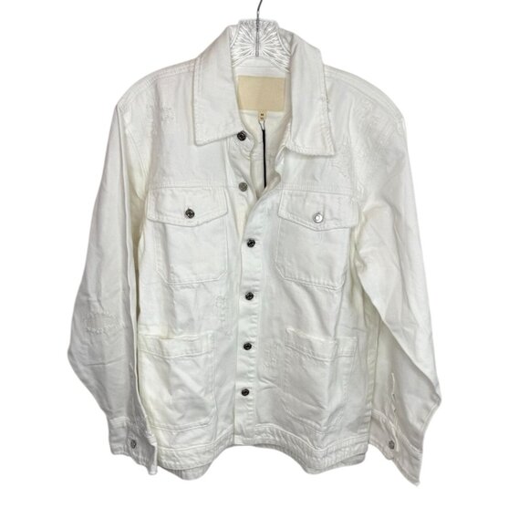GRLFRND White Jessie Body Drill Shirt Jacket NWT - Size M - Picture 3 of 8